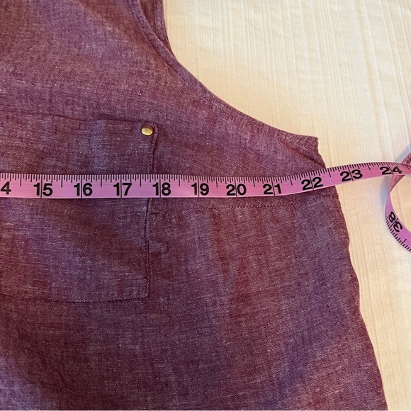2/$30 Lane Bryant Linen Blend Purple Sleeveless Button Down Shirt - Picture 10 of 12